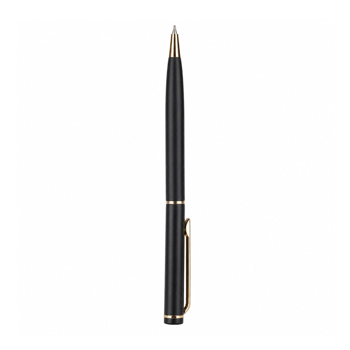 Submarine 2051 Roxy Ball Pen — Matte Black with Gold Clip, Twist Type
