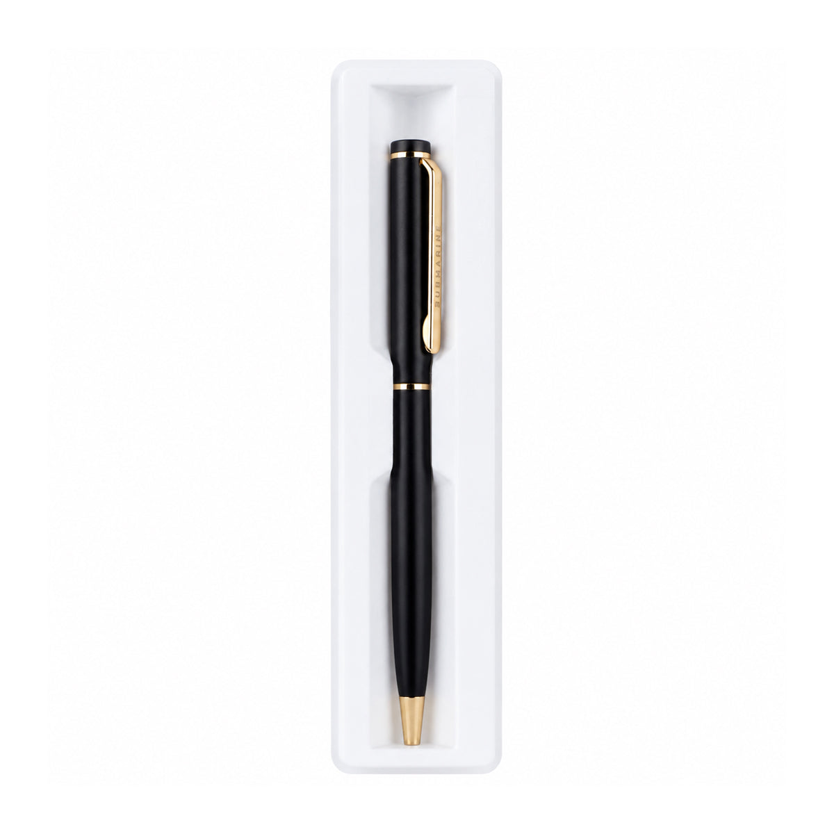 Submarine 2051 Roxy Ball Pen — Matte Black with Gold Clip, Twist Type
