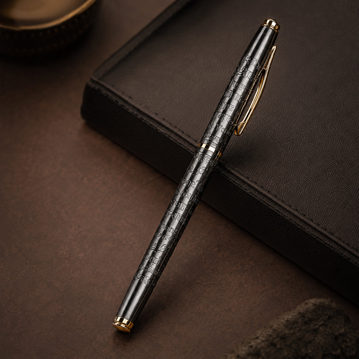 Submarine 1010 Grey Roller Pen — "Thank You" in 7 Languages, Cap Type