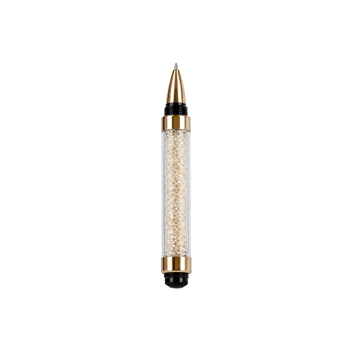 Submarine 879 Crystal Ball Pen — Gold Metal Body, Cap Type, Blue Ink