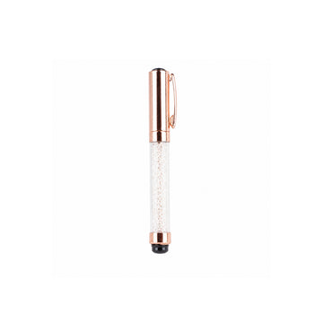 Submarine 879 Crystal Ball Pen — Rose Gold Metal Body, Cap Type, Blue Ink