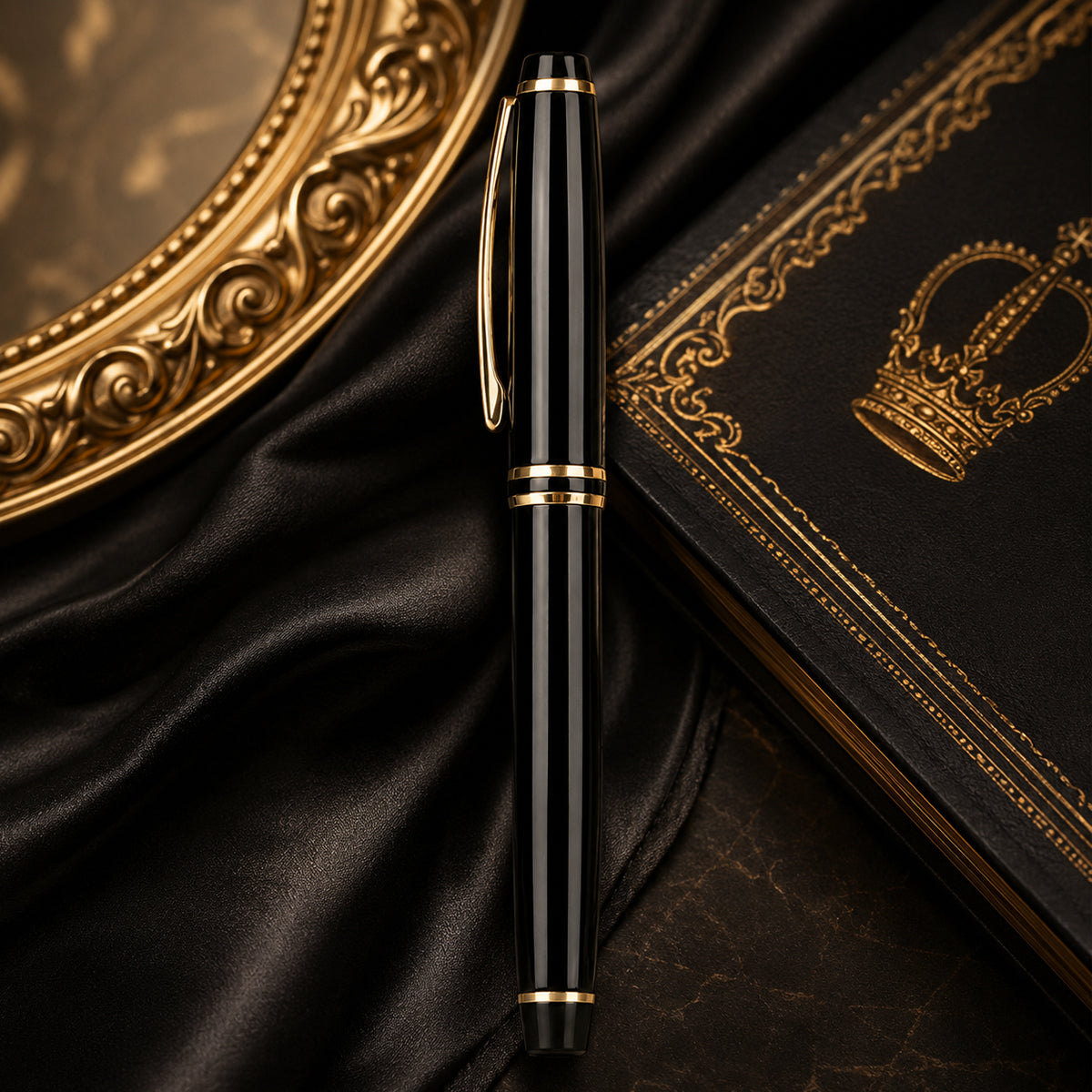 Submarine 827 Roller Pen — Black Metal Body — Cap Mechanism