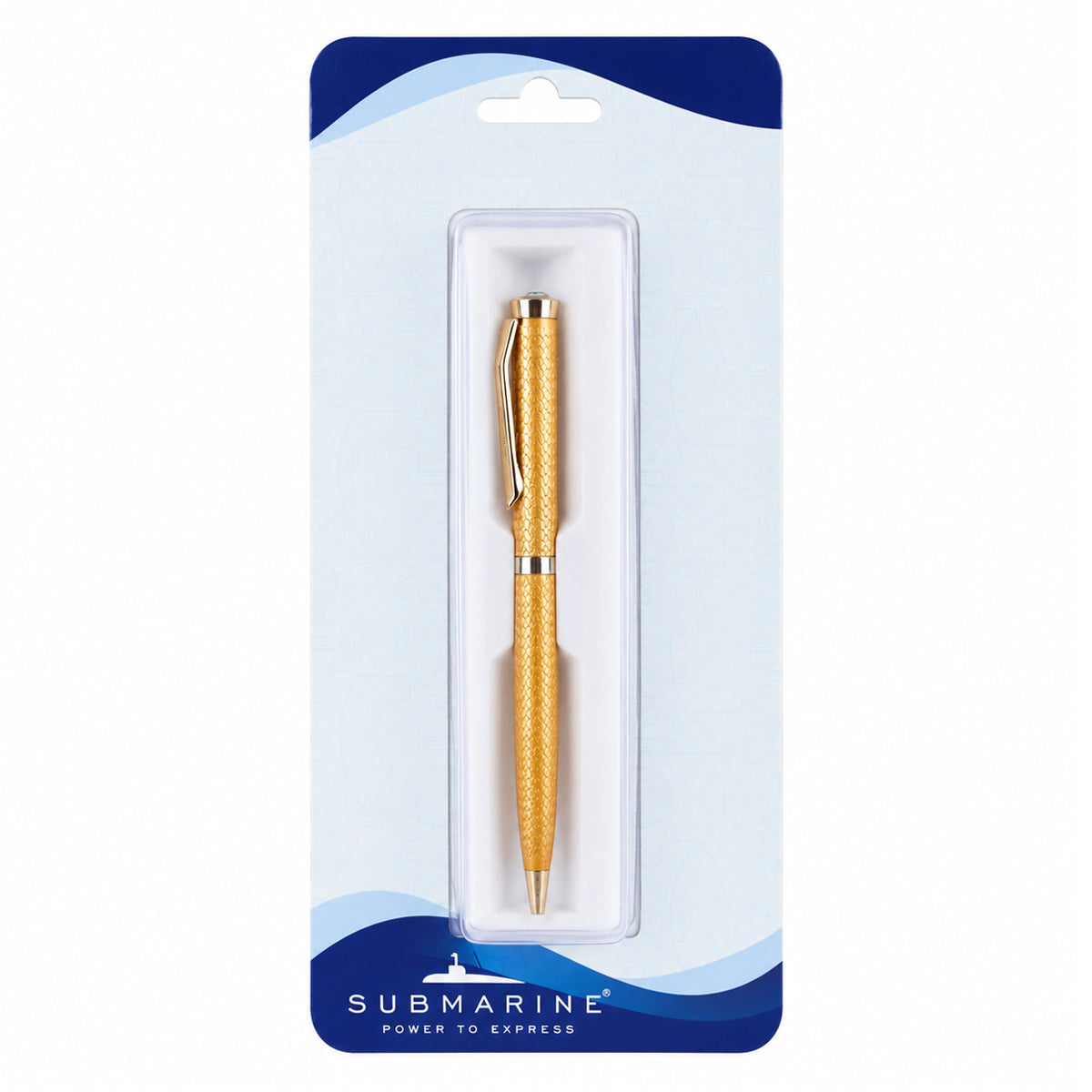 Submarine 884 Golden Colour Body with Stone on Top – Twist Type Ball Pen