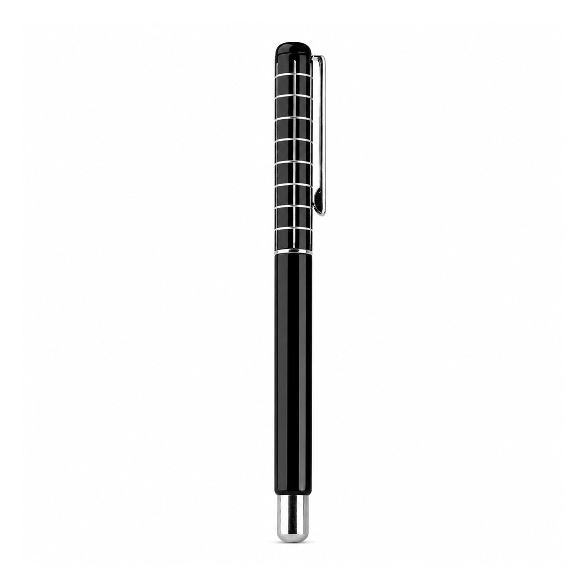 Submarine 696 Black Body with Silver Clip Check Designed Cap Type Roller Ball Pen