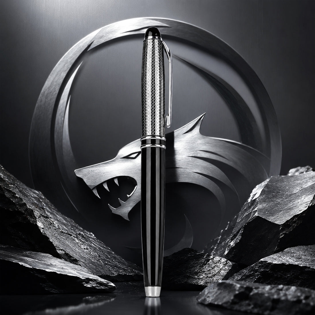 Submarine 977MB Black and Gun Metal Cap Rollerball Pen