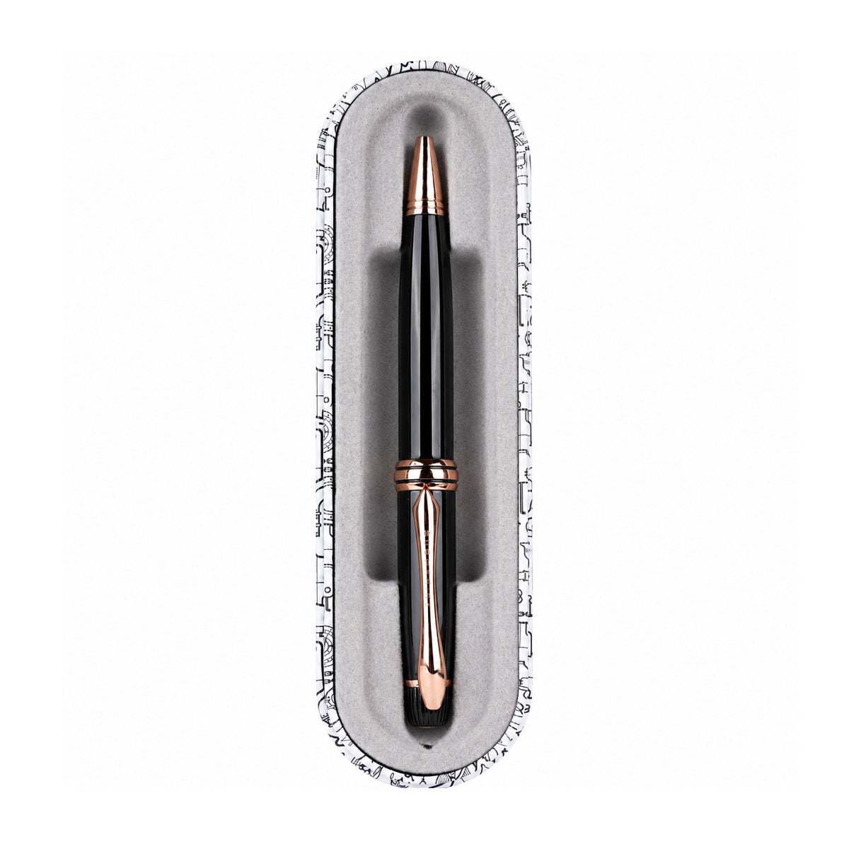 Submarine 1074 Black and Copper Design Ball Pen – Twist Type