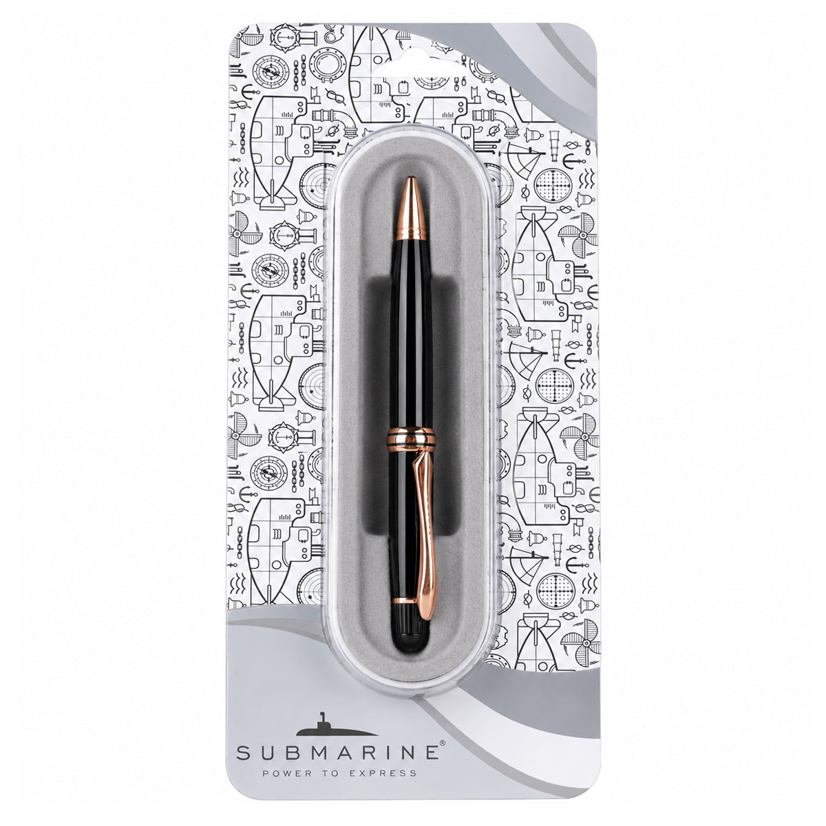 Submarine 1074 Black and Copper Design Ball Pen – Twist Type