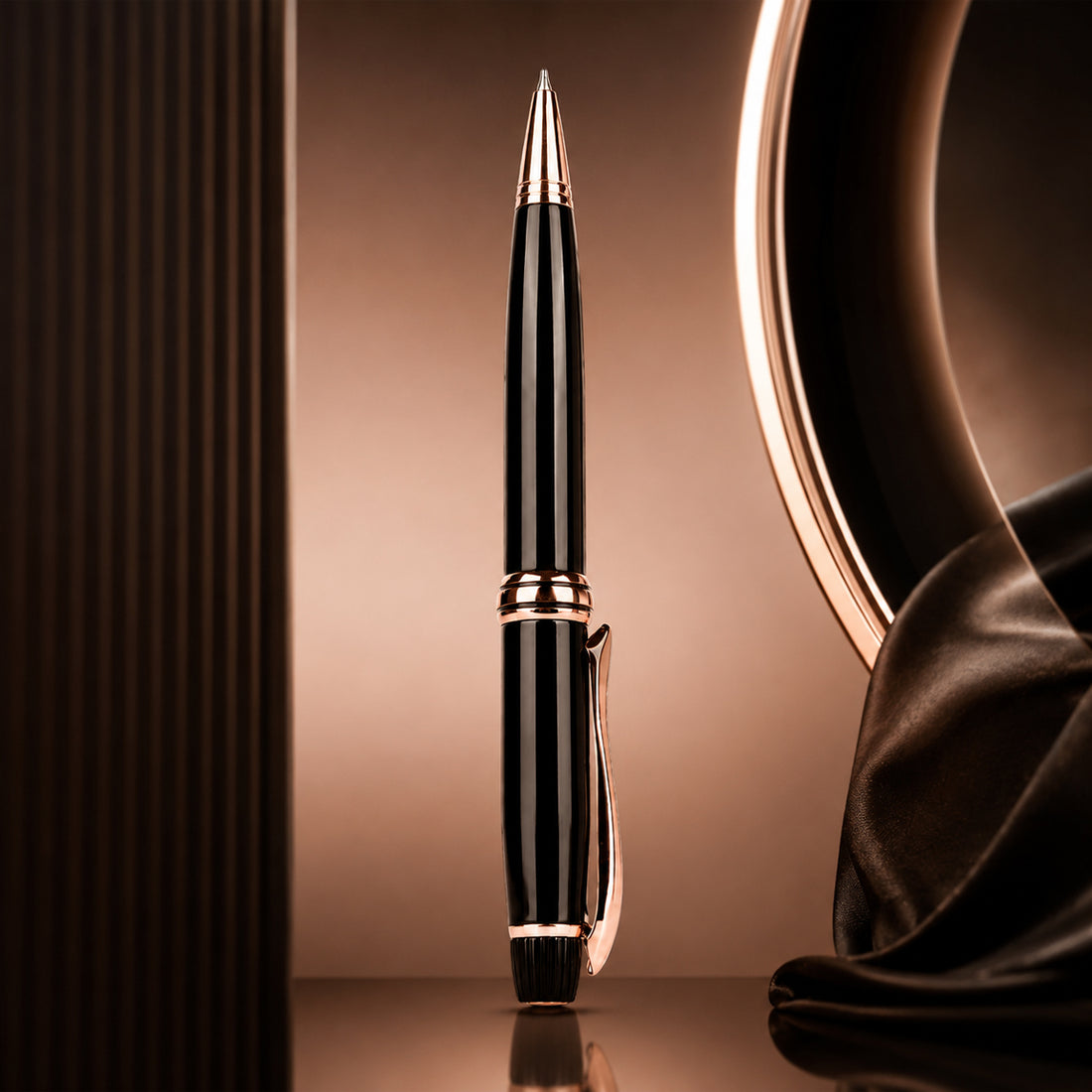 Submarine 1074 Black and Copper Design Ball Pen – Twist Type