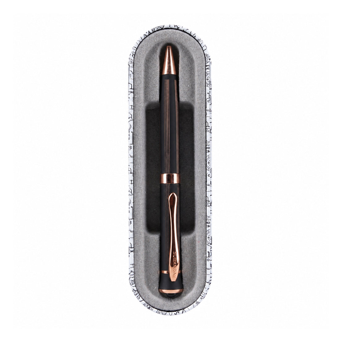 Submarine 1072 Black & Copper Twist Ball Pen (Crystal Top)