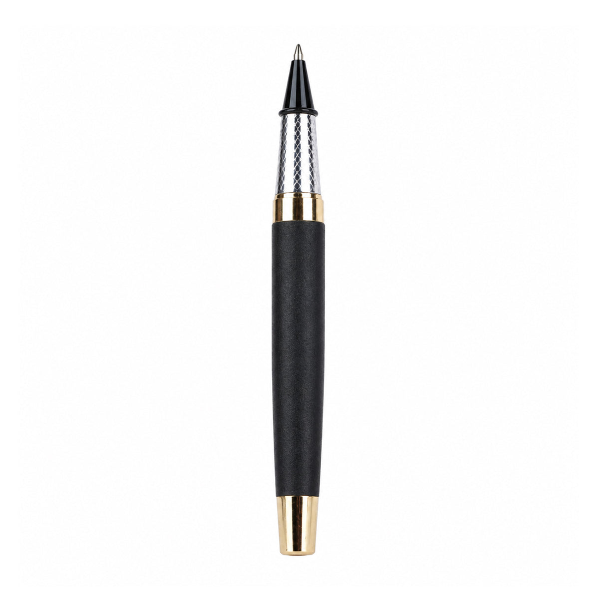 Submarine 1015 Black Rollerball Pen — Golden Clip & Big Stone Top