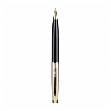 Cello Signature Moonlit Black Silver Twist Ballpen - Gold Clip Premium Metal