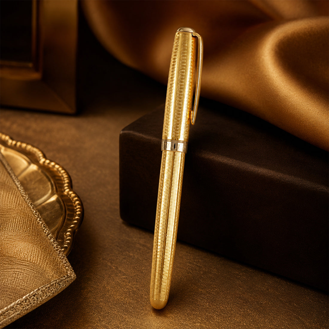 Jinhao 601 Golden Wave Stripes Design Fine Nib Converter Fountain Pen