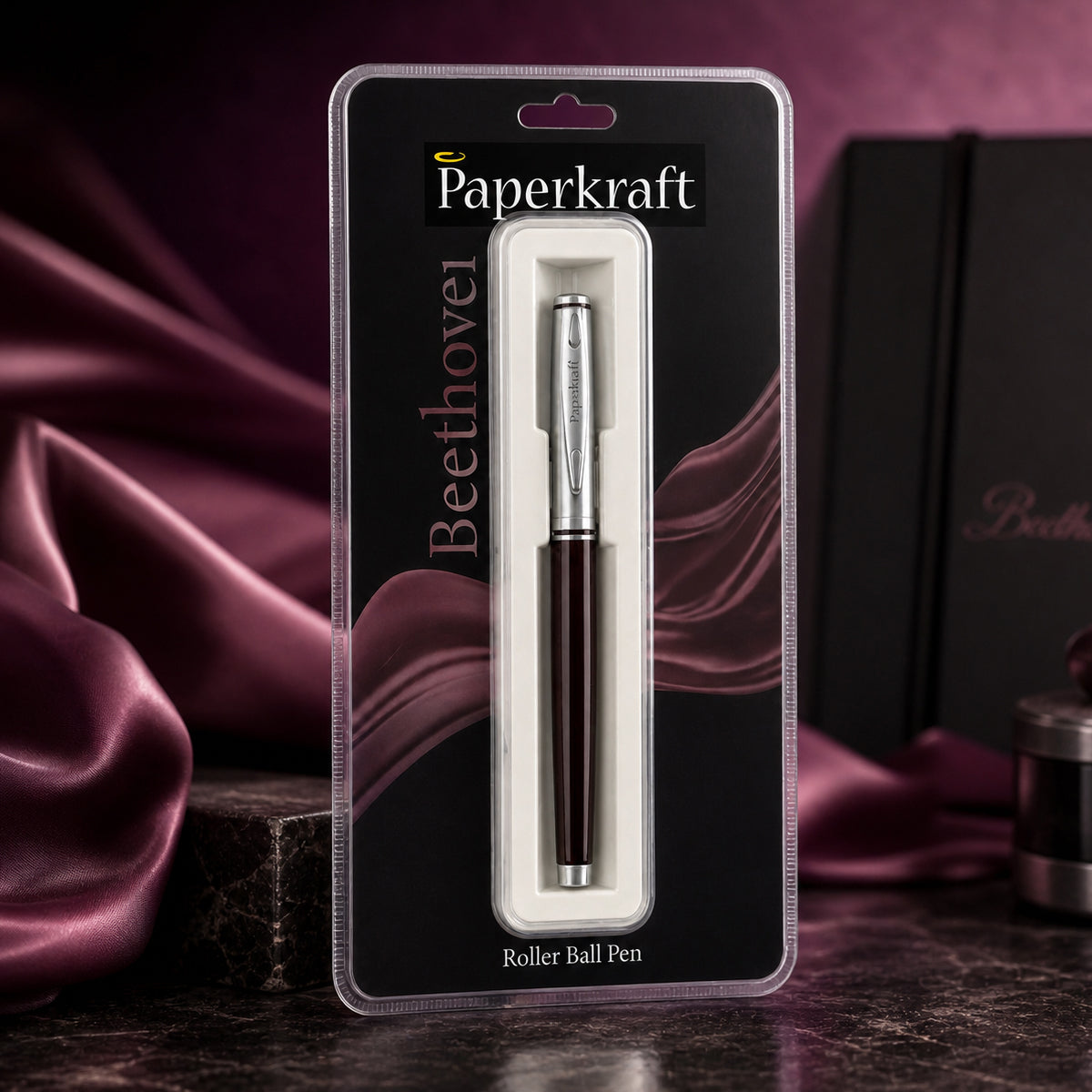 Paperkraft Beethoven Black Roller Pen | Fine Tip | Blue Ink