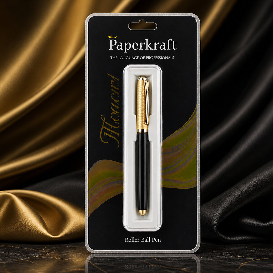 Paperkraft Mozart Black Roller Pen | Fine Tip | Blue Ink