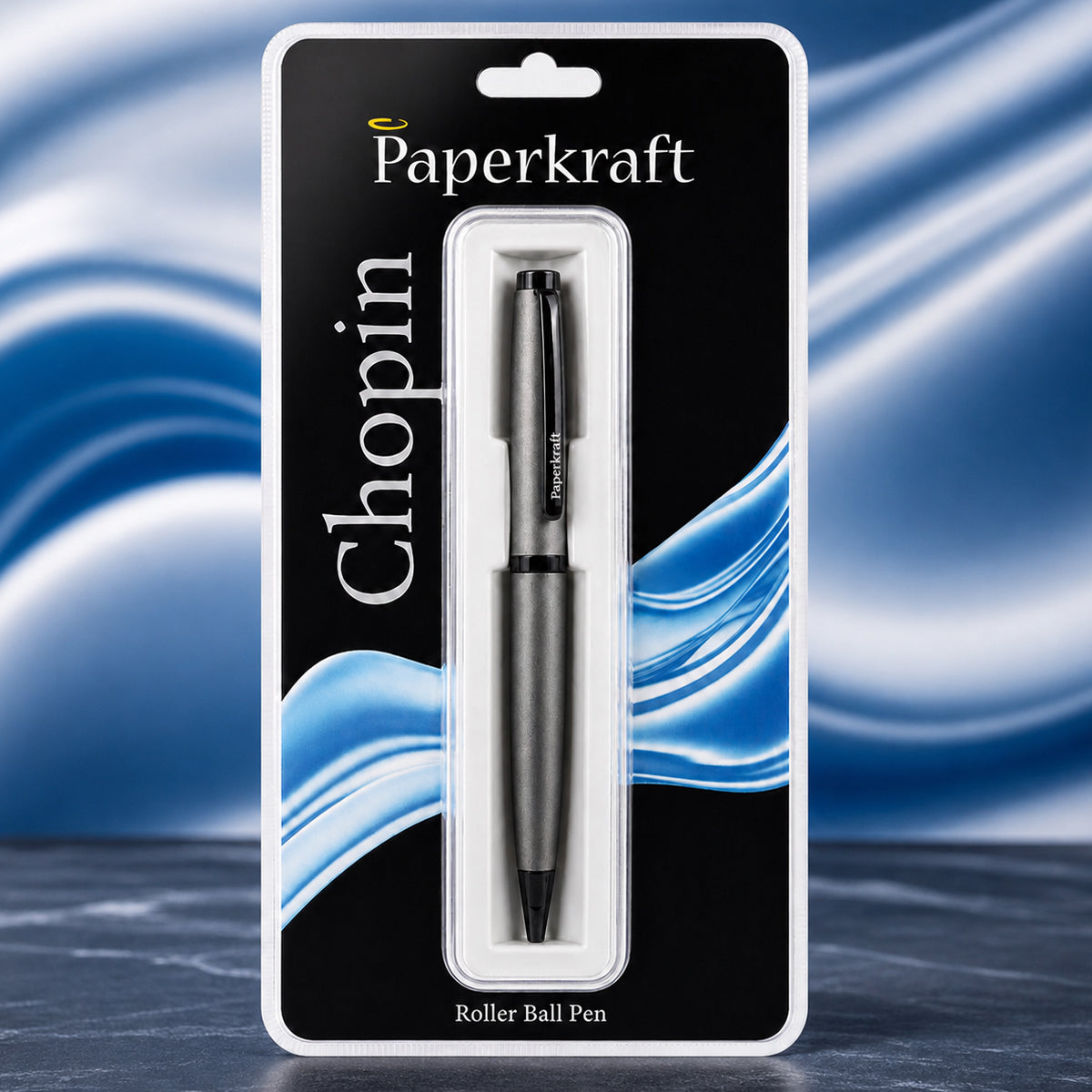 Paperkraft Chopin Gray Twist Ball Pen | Fine Tip | Blue Ink