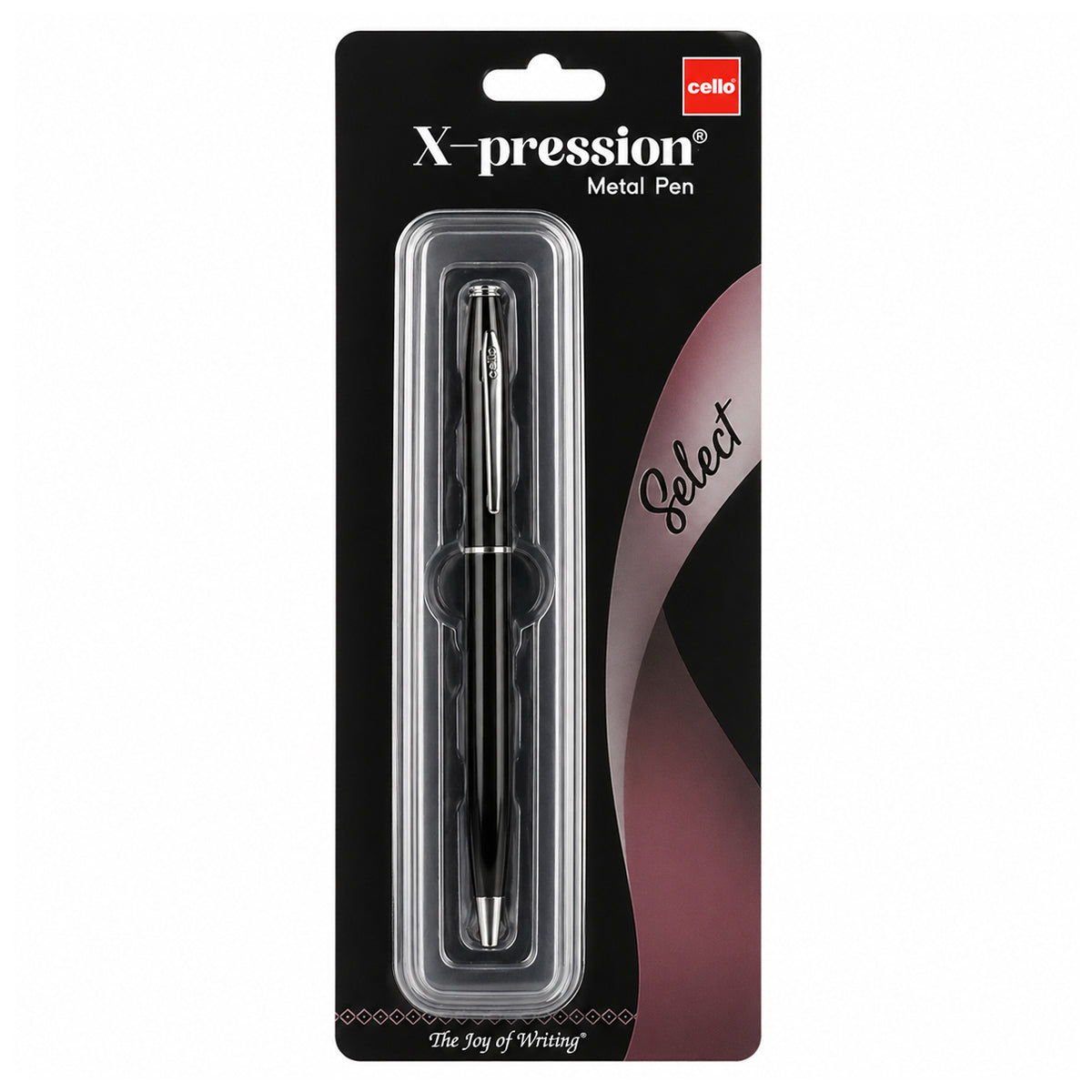 Cello X-pression Black Twist Ball Pen | Fine Tip | Blue Ink