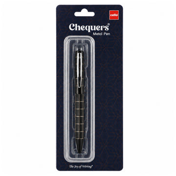 Cello Chequers Black Twist Ball Pen | Fine Tip | Blue Ink