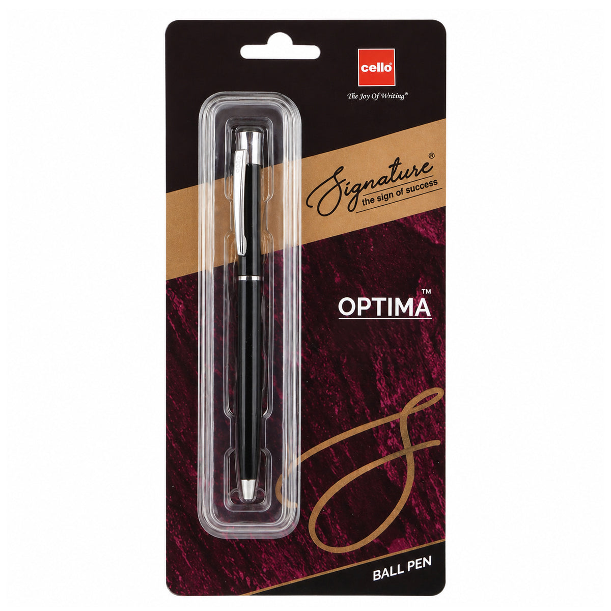 Cello Signature Optima Black Silver Twist Ballpen - Premium German Ink