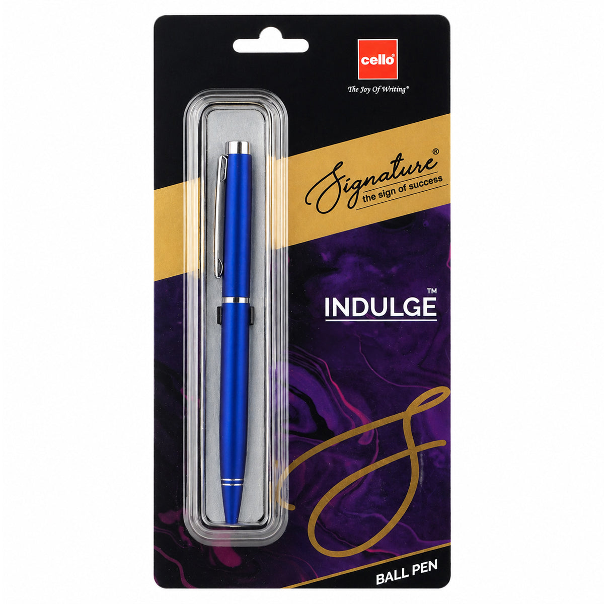 Cello Signature Indulge Blue Silver Twist Ballpen - Premium Metal Writing