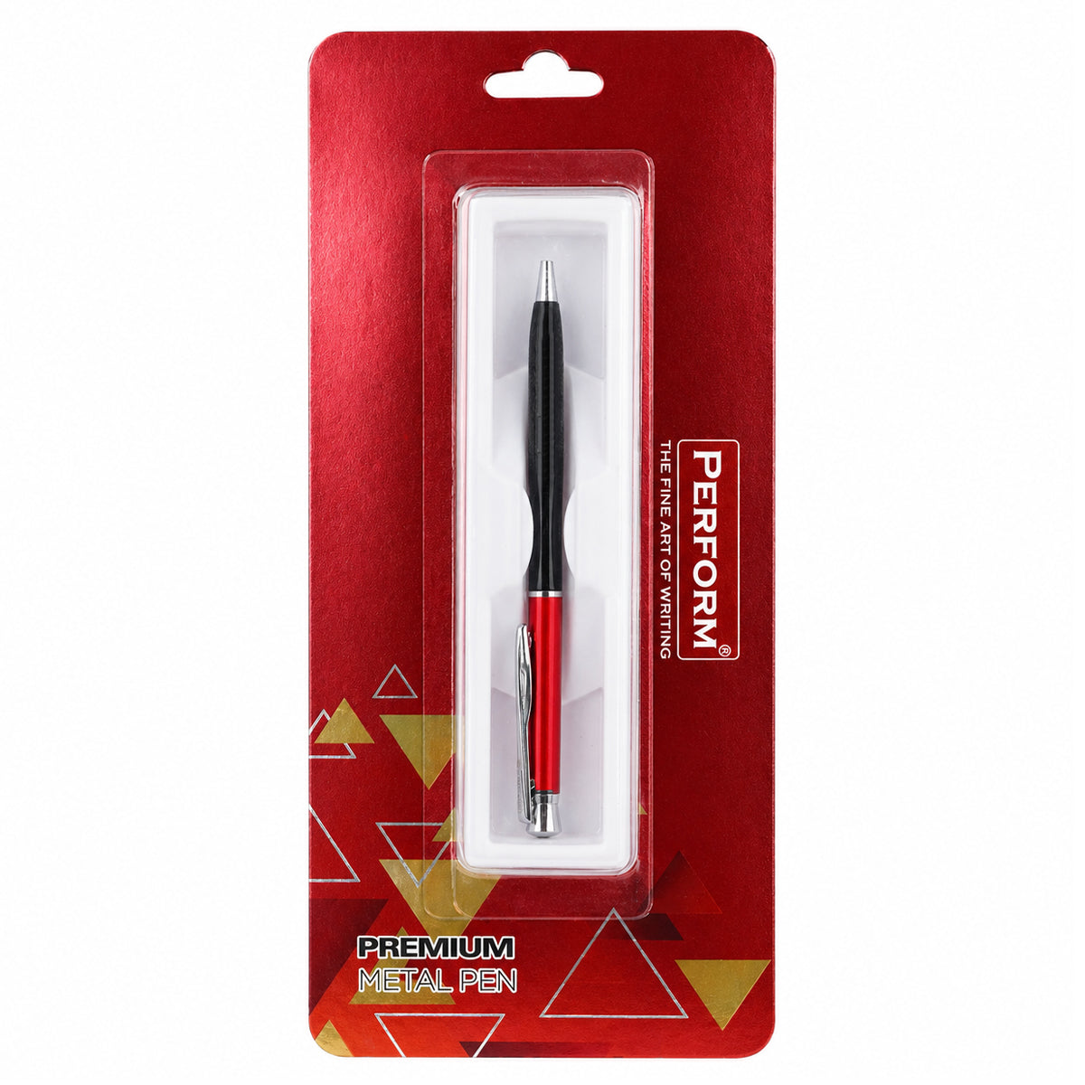 Perform Status Glossy Twist Ballpen - Red & Black with Fine Blue Ink