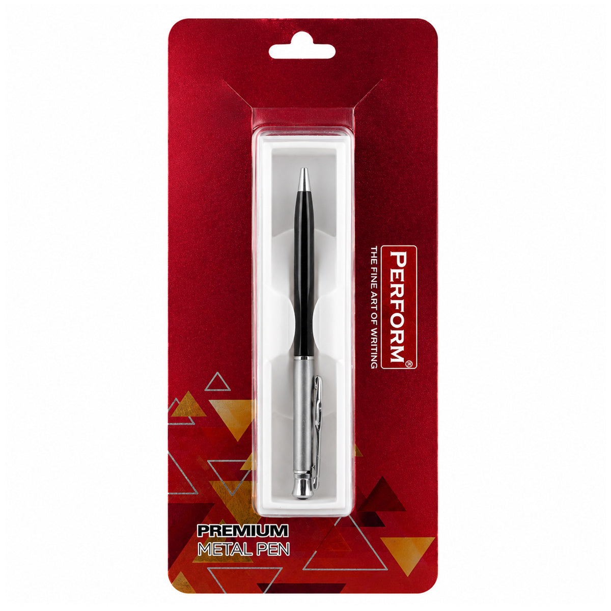 Perform Status Glossy Twist Ballpen - Gray & Black with Fine Blue Ink