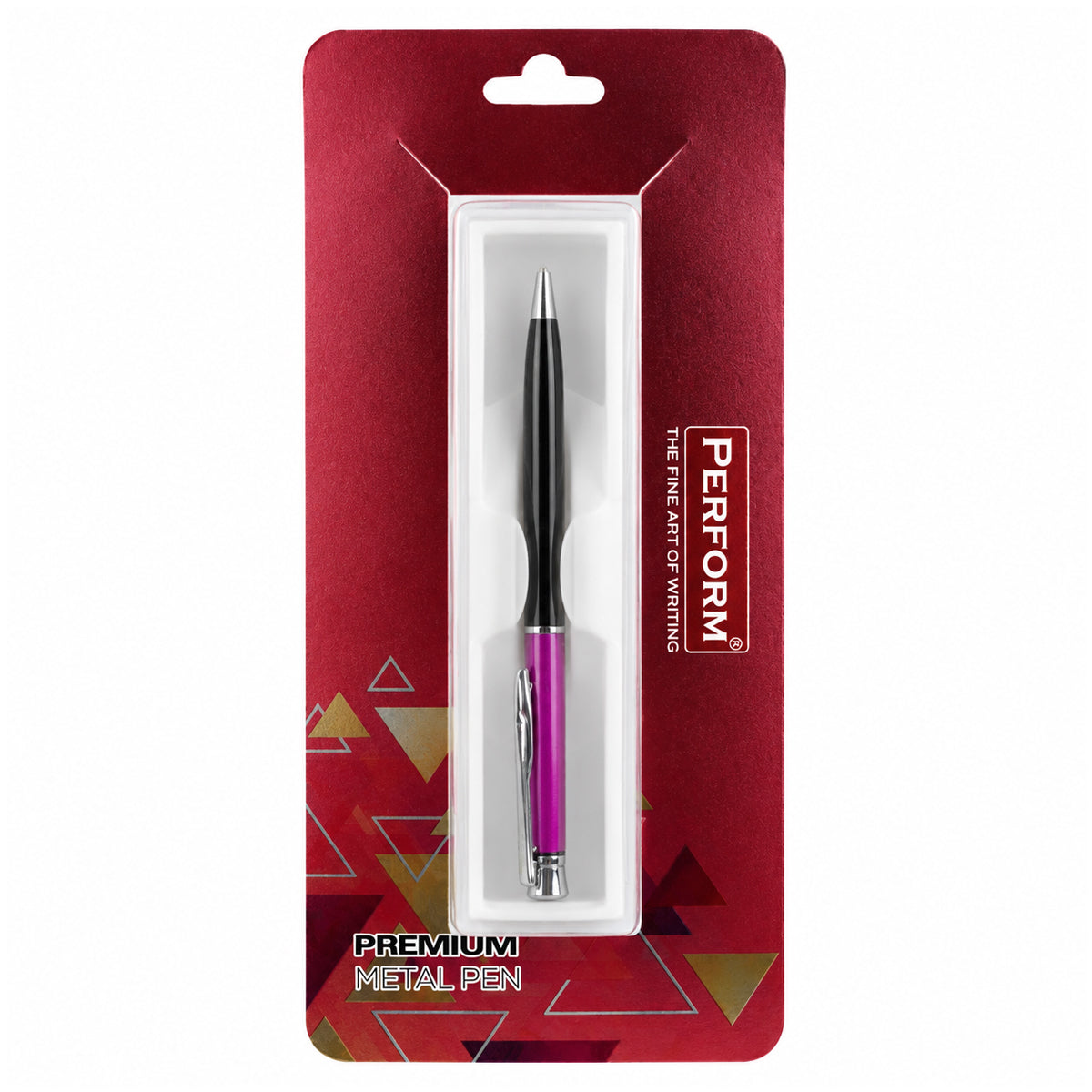 Perform Status Glossy Twist Ballpen - Purple & Black with Fine Blue Ink