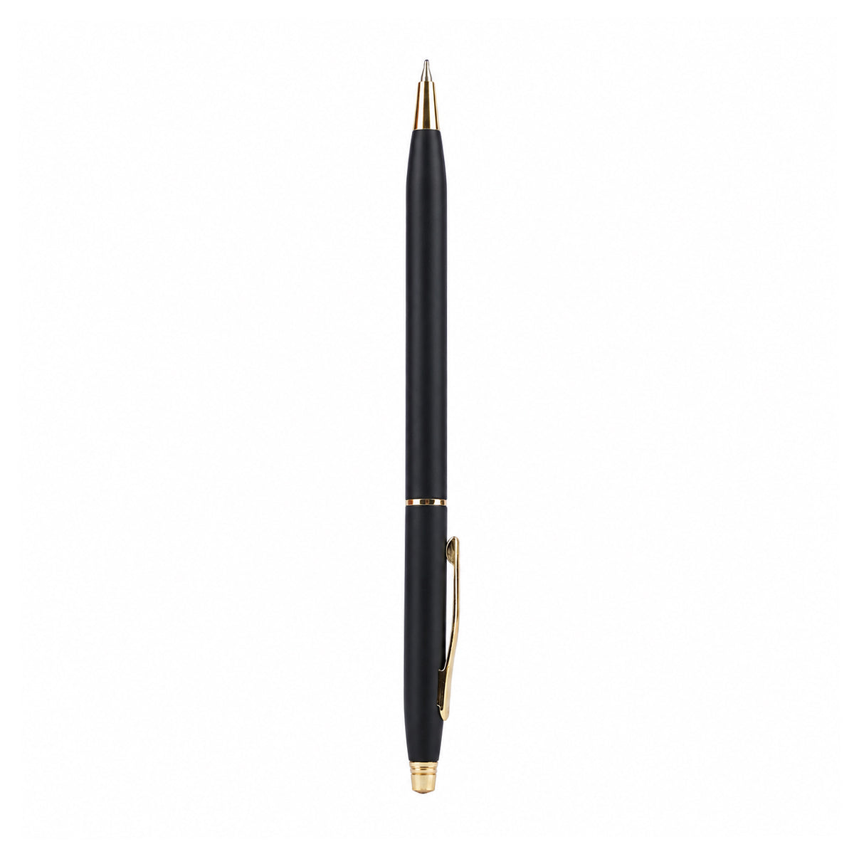 Perform Century Matte Twist Ballpen - Black with Gold Clip & Fine Blue Ink