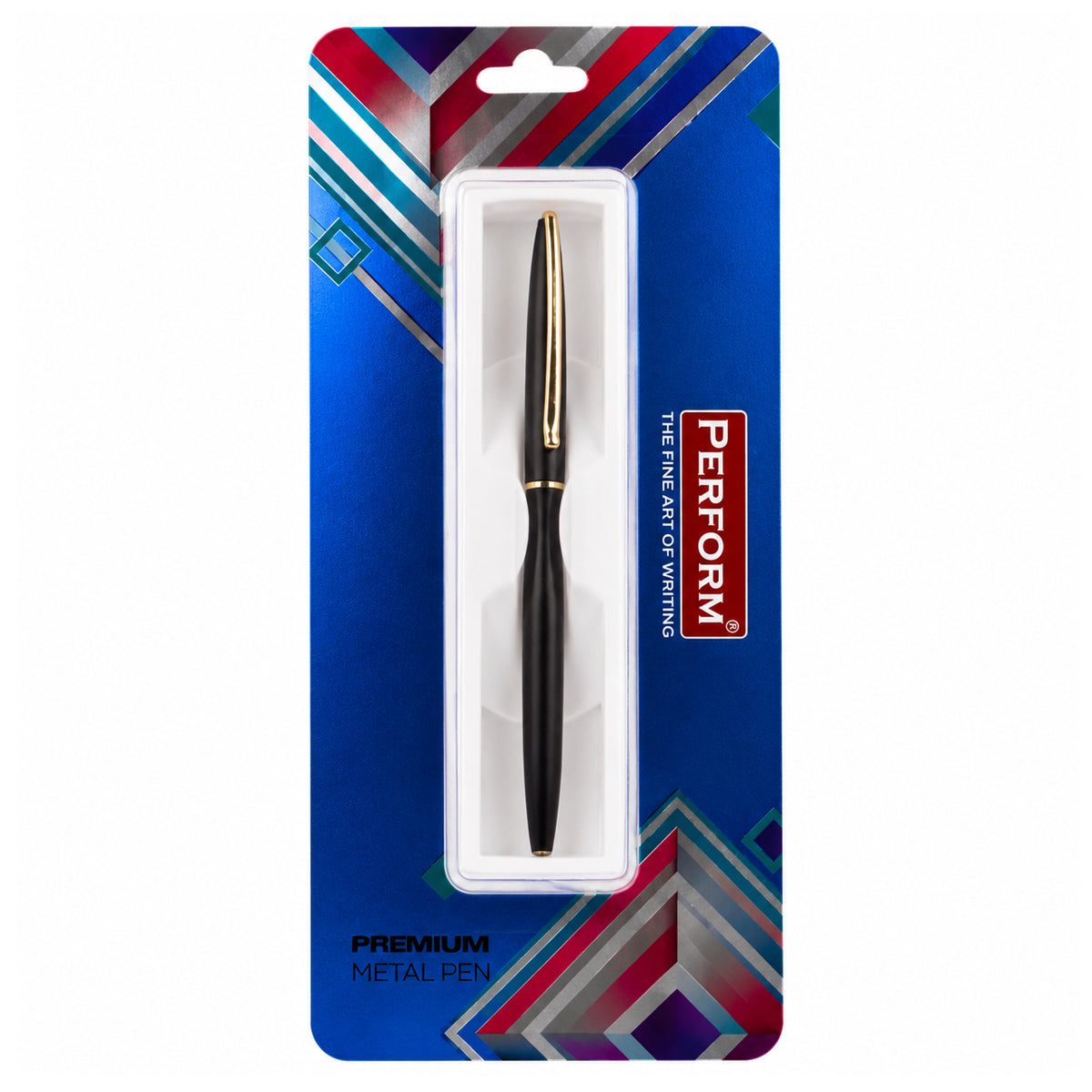 Perform Noble Matte Twist Ballpen - Black with Gold Clip & Fine Blue Ink