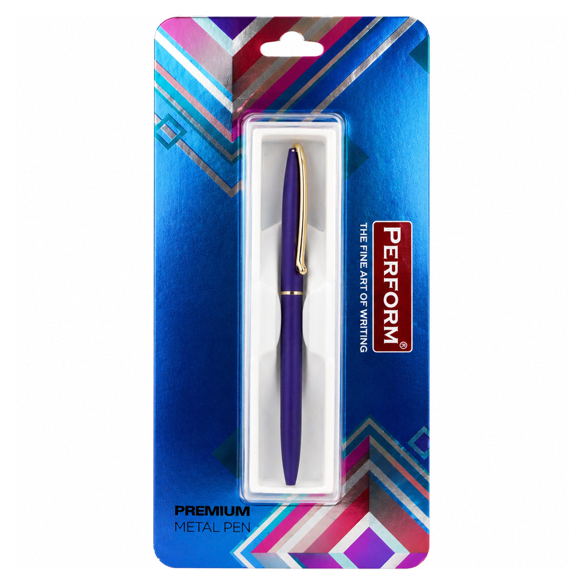 Perform Noble Matte Twist Ballpen - Blue with Gold Clip & Fine Blue Ink
