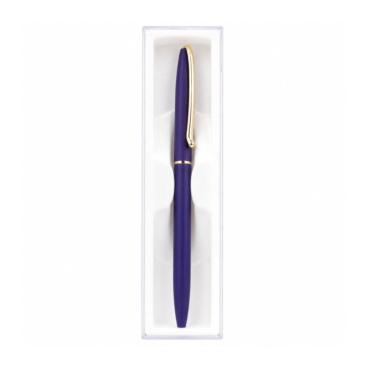 Perform Noble Matte Twist Ballpen - Blue with Gold Clip & Fine Blue Ink