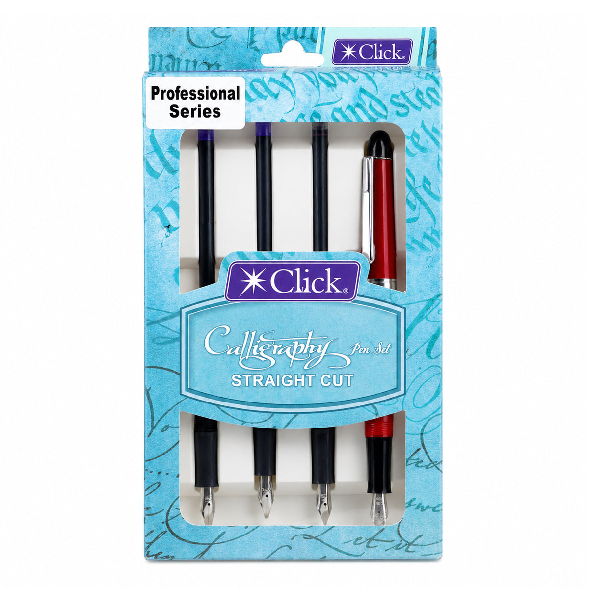 Click Professional Red Calligraphy Pen Set - Straight Cut Nibs