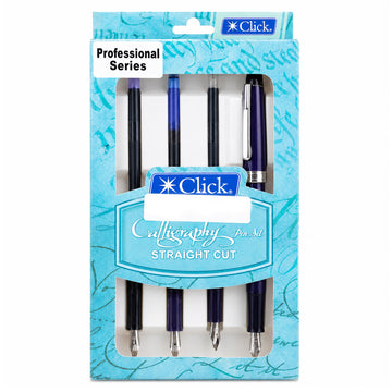 Click Professional Blue Calligraphy Pen Set - Straight Cut Nibs