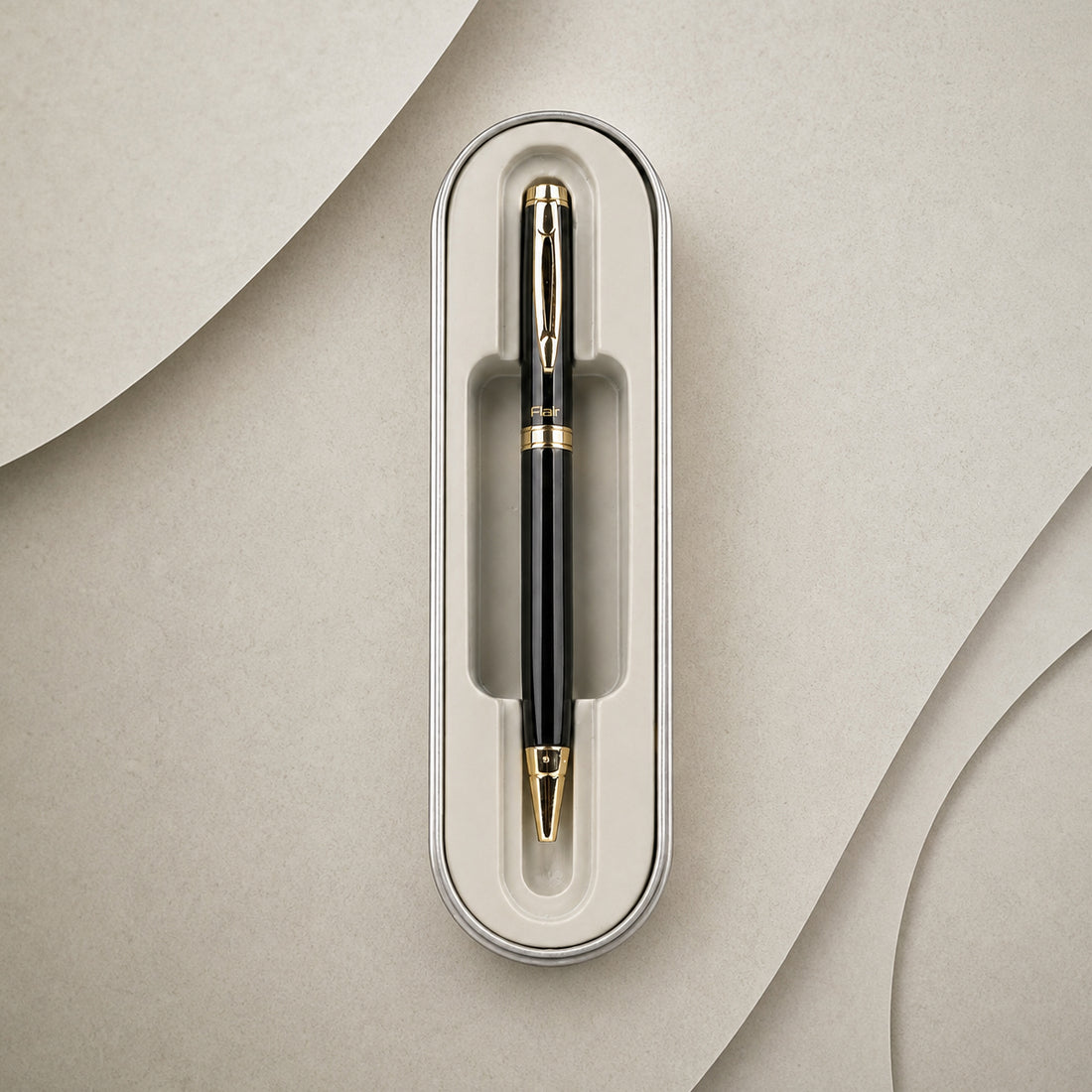 Flair VIBE Designer Metal Ball Pen - Twist Type, Blue Ink