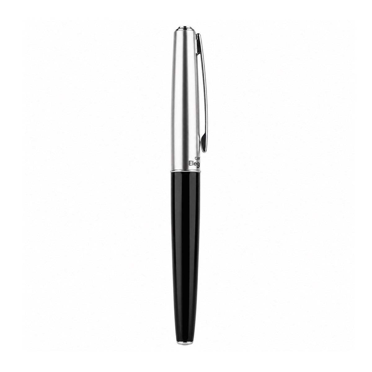 Camlin Elegante Gold Plated Nib Fountain Pen – Black & Silver, Fine