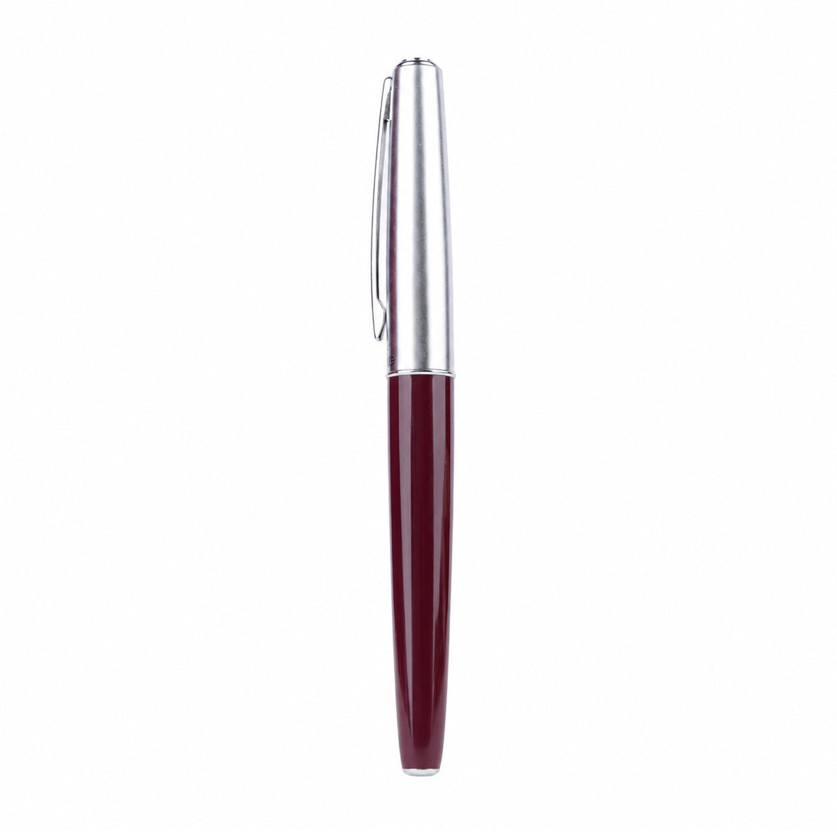 Camlin Elegante Gold Plated Nib Fountain Pen – Maroon & Silver, Fine