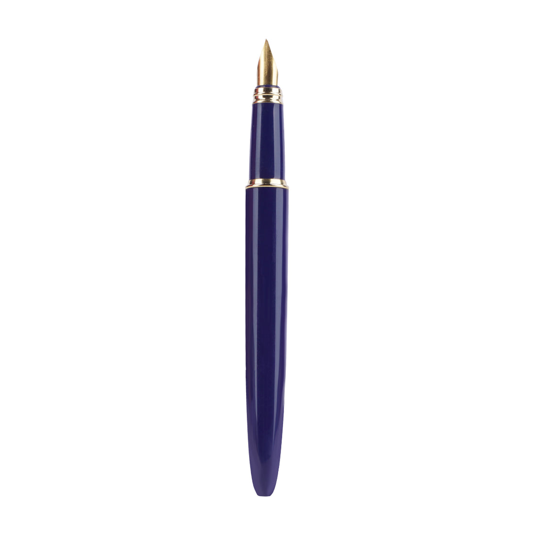 Camlin Trinity Fountain Pen – Blue Body, Silver Cap, 24K Gold‑Plated Fine Nib