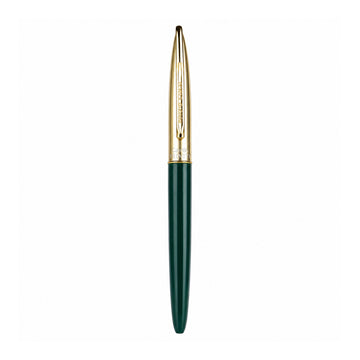 Camlin Trinity Fountain Pen – Black Body, Silver Cap, 24K Gold‑Plated Fine Nib
