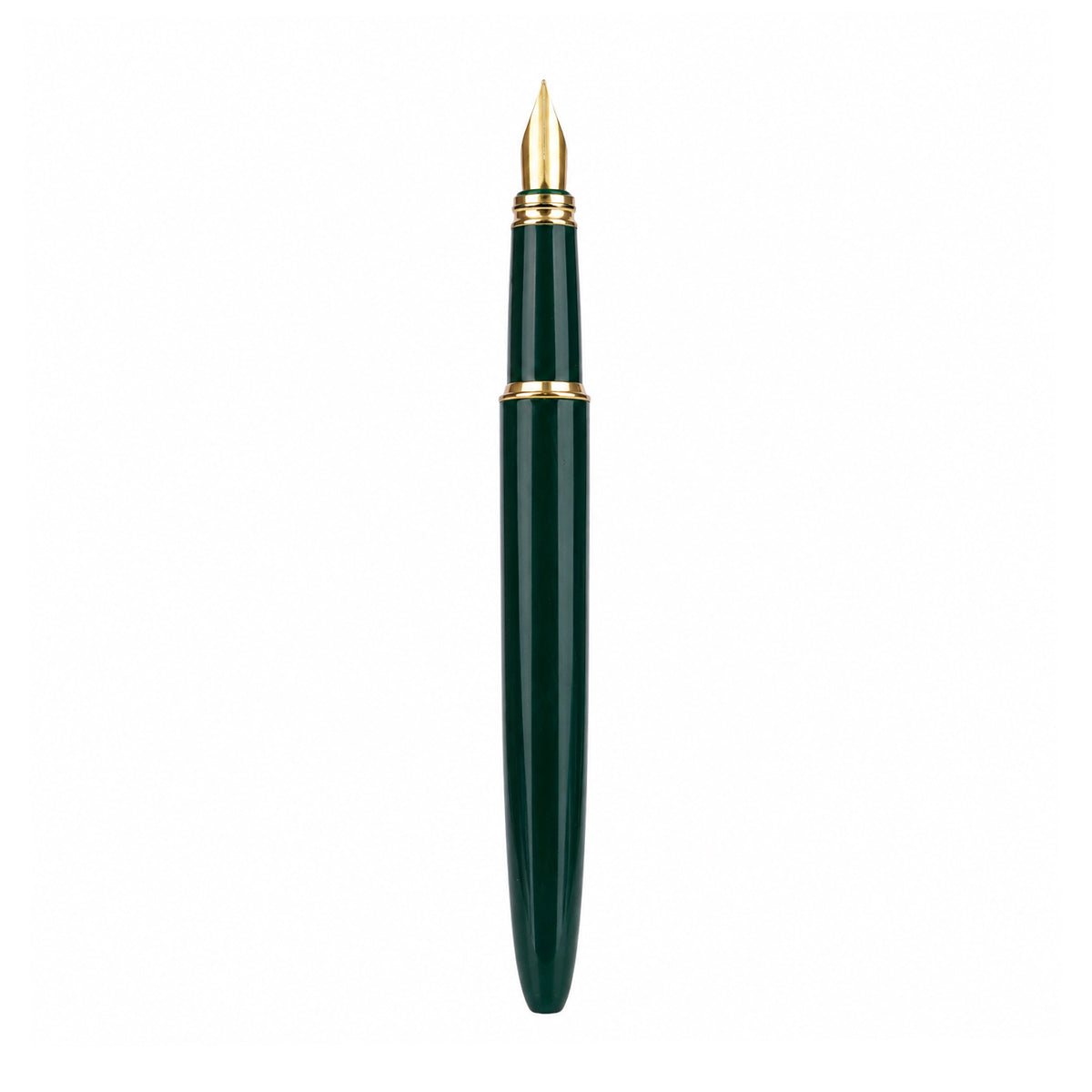 Camlin Trinity Fountain Pen – Black Body, Silver Cap, 24K Gold‑Plated Fine Nib