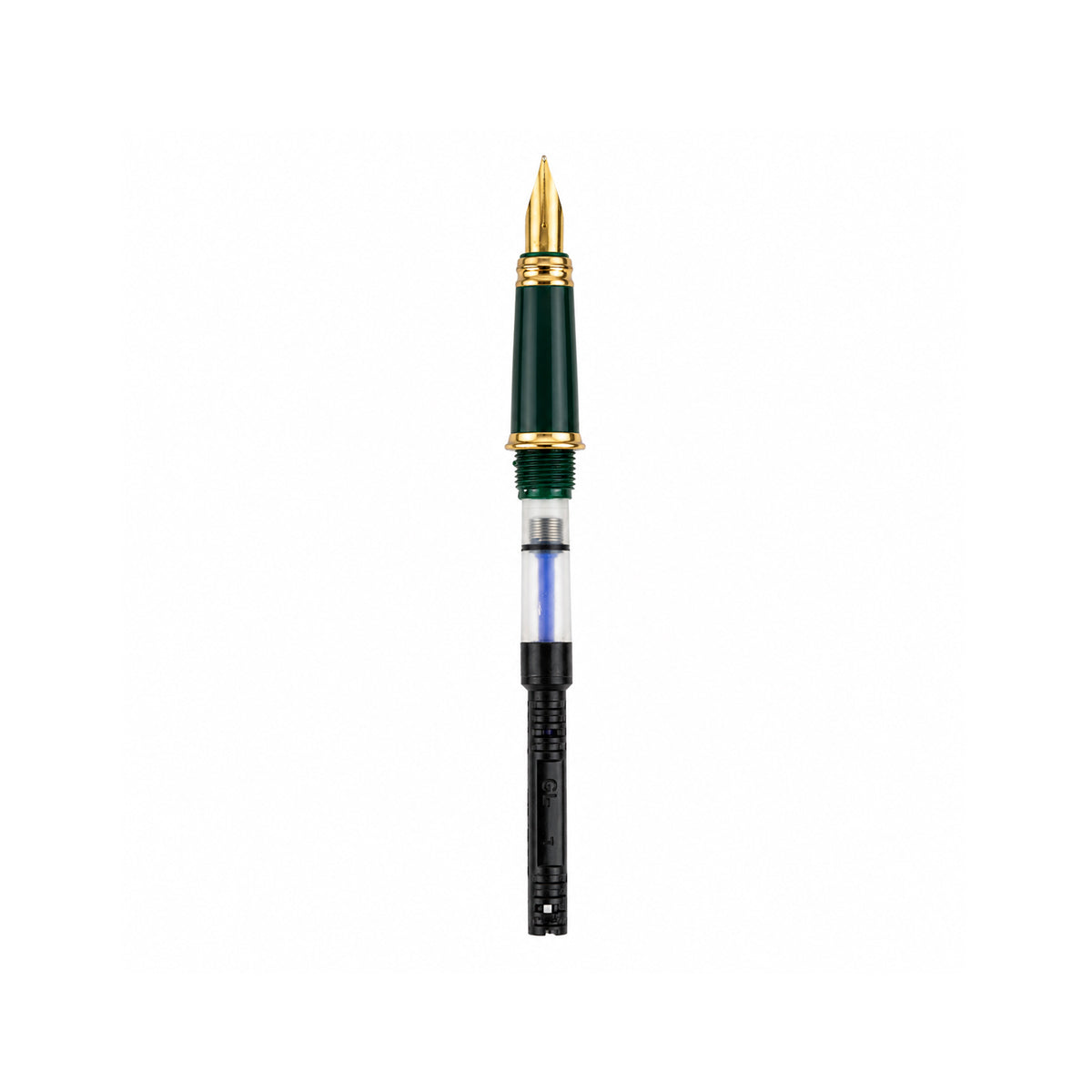 Camlin Trinity Fountain Pen – Black Body, Silver Cap, 24K Gold‑Plated Fine Nib