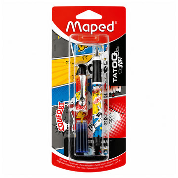 Tatood Soft Fountain Pen Comic Design Pack of 2 with Cartridges
