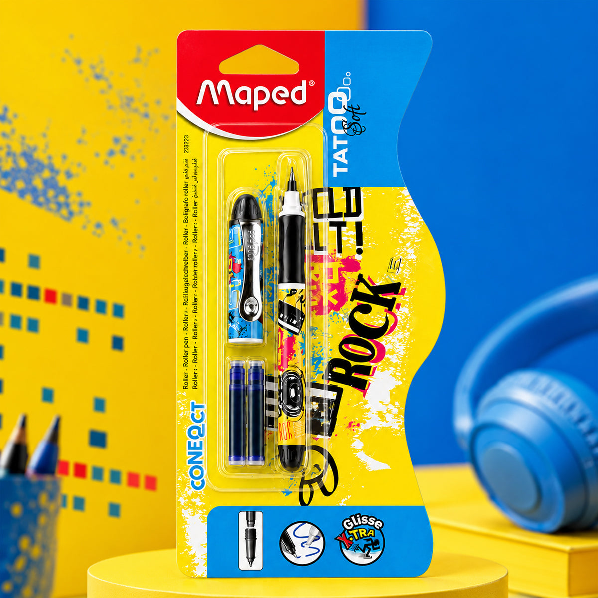 Maped Tatoo Soft Roller Ball Pen with Refill Cartridge
