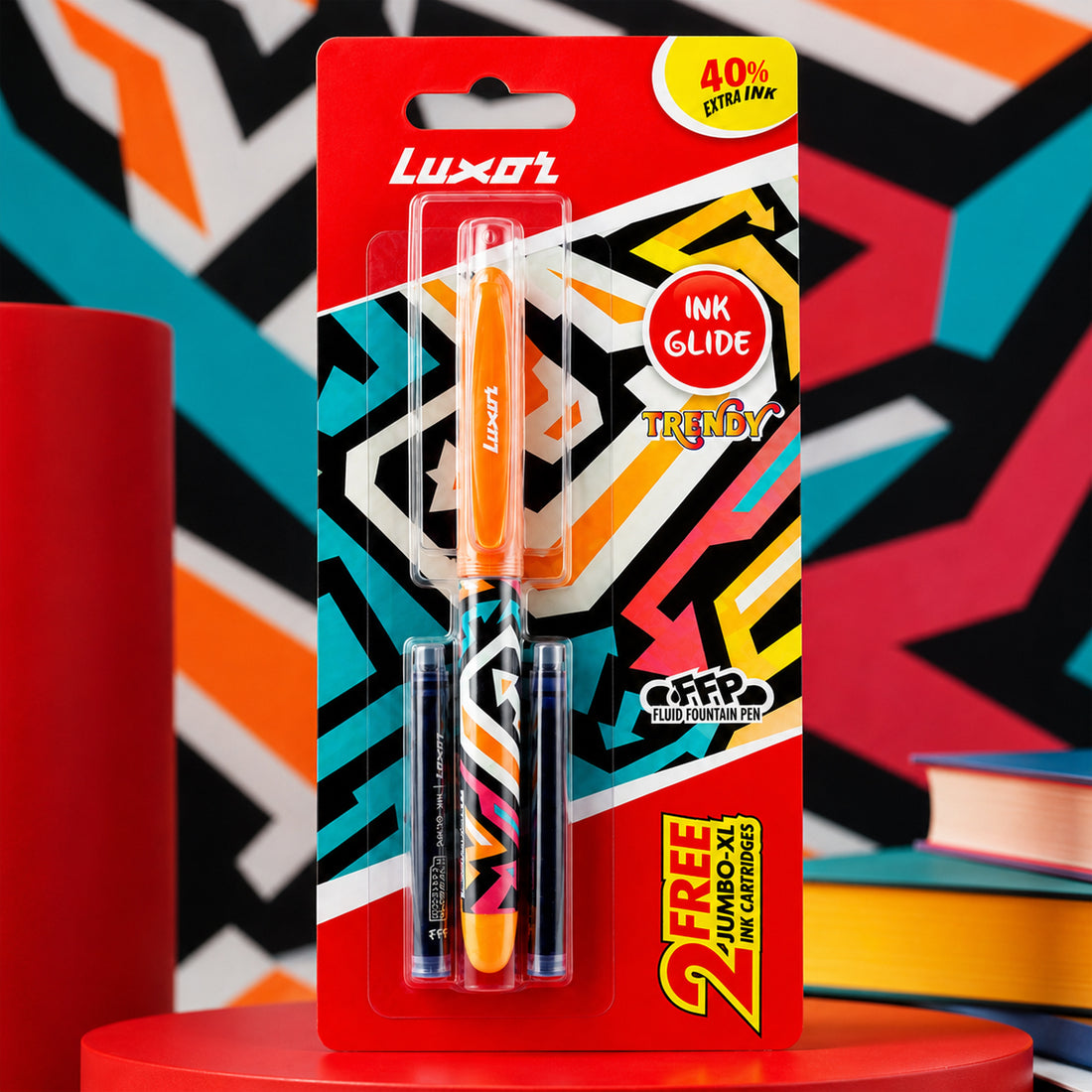 Luxor Ink Glide Trendy Fountain Pen Pack of 3