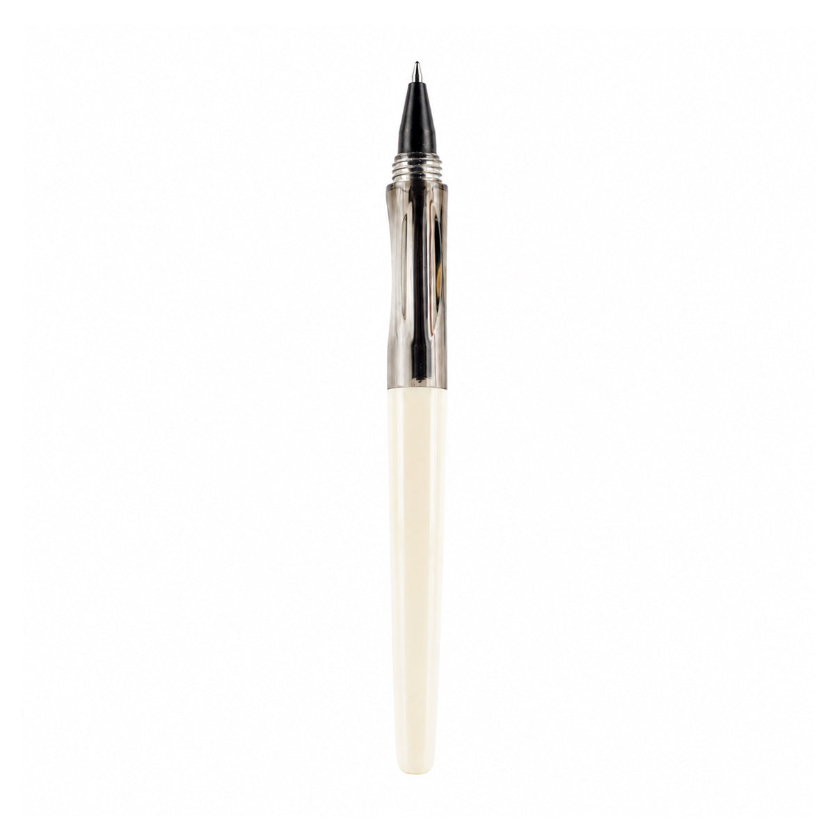 Jinhao 993 Shark Roller Ball Pen — Cream Body with Clear-Blue Grip