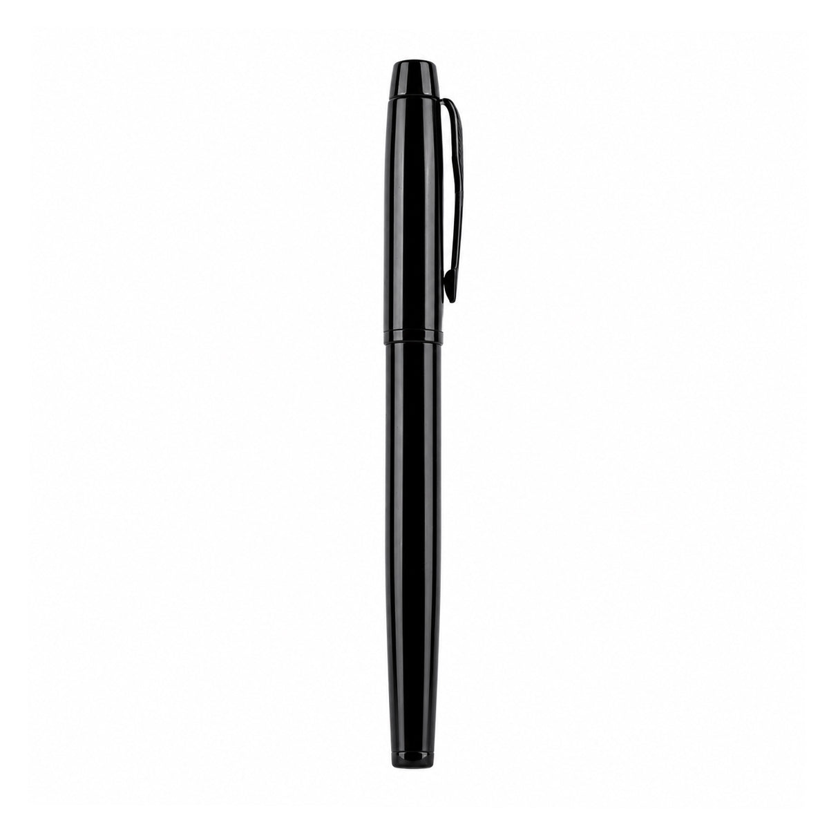 The Writershub Matte Black Metal Roller Ball Pen — Medium Tip (Blue Ink)