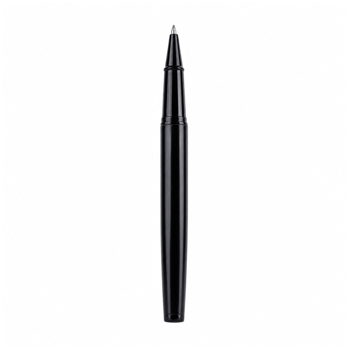 The Writershub Matte Black Metal Roller Ball Pen — Medium Tip (Blue Ink)