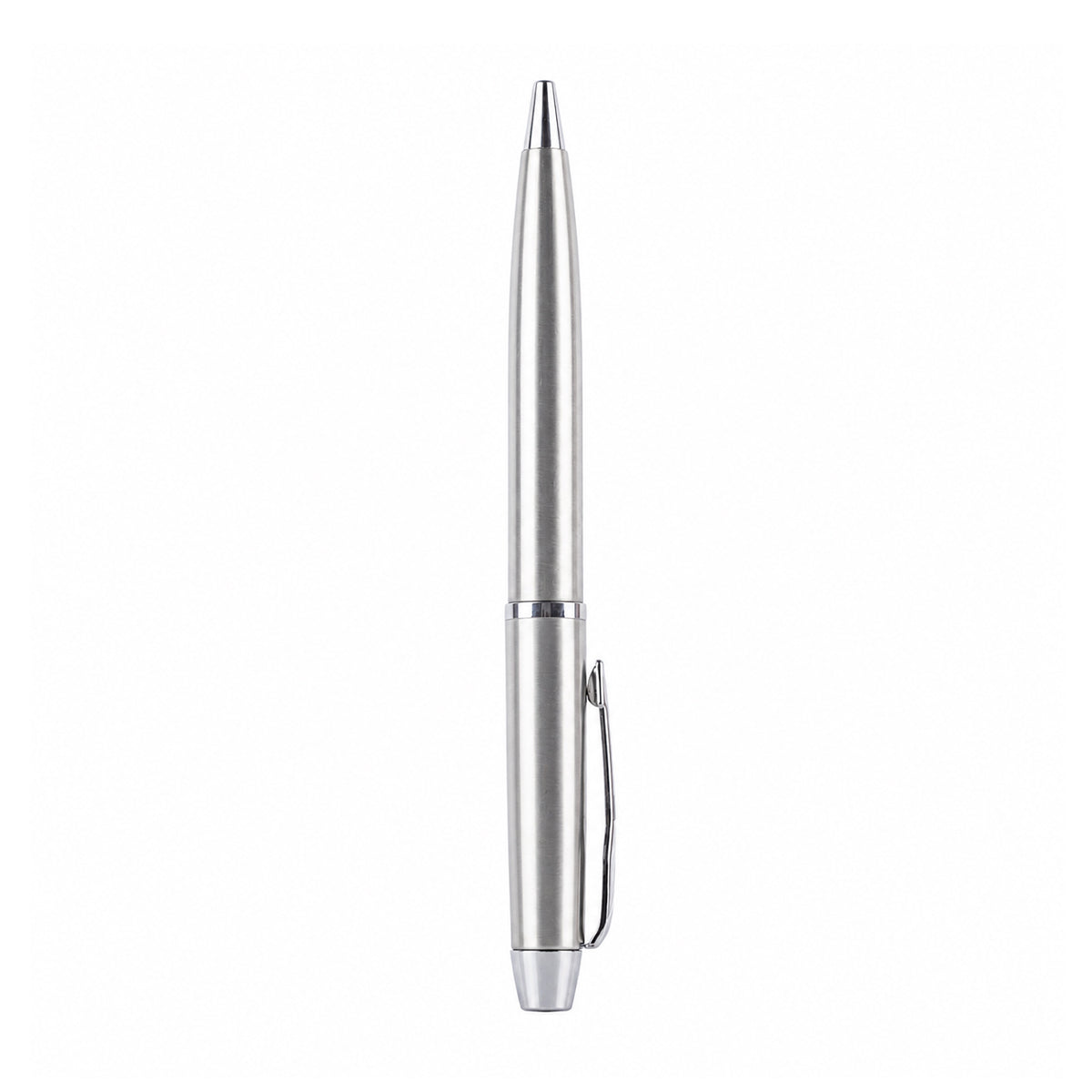 The Writershub Silver Metal Ball Pen — Blue Ink, Twist Mechanism