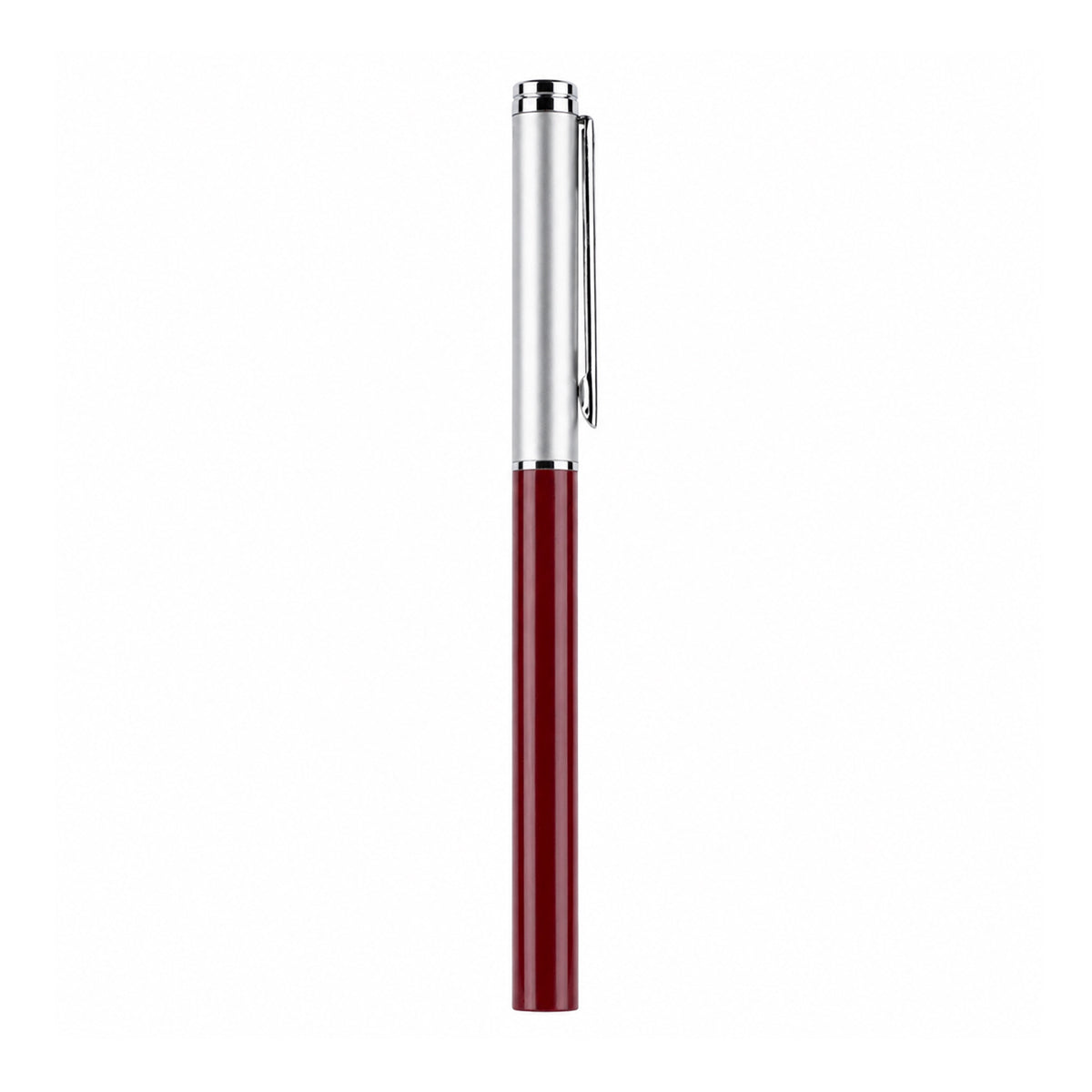 Penhouse Handmade Slimy 75 Maroon & Black Ebonite Ball Pen — Fine Tip (Blue Ink)