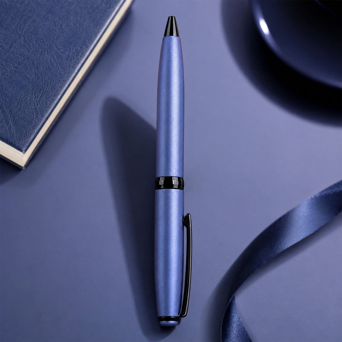 The Writershub Blue Metal Ball Pen | Blue Ink | Twist Mechanism