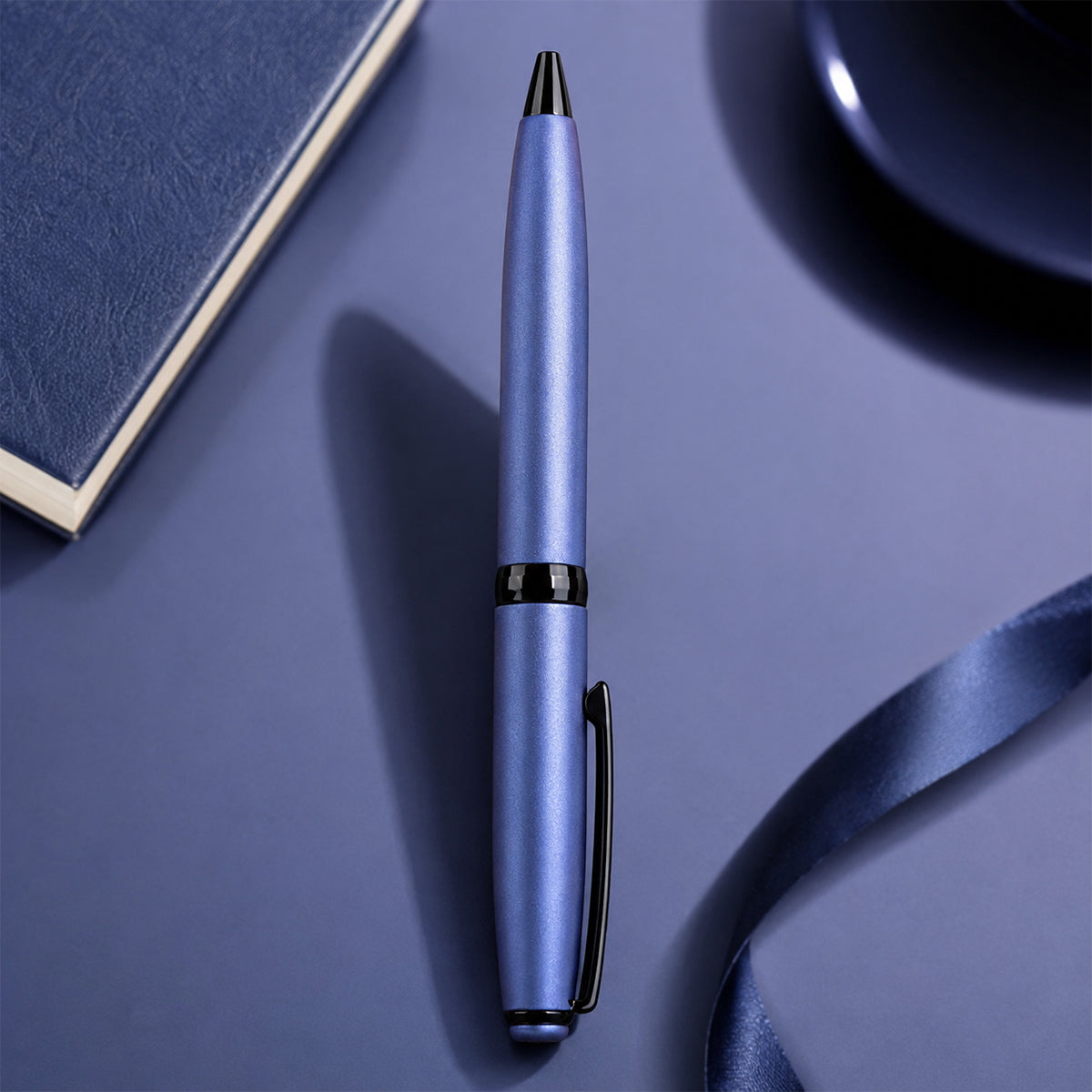 The Writershub Blue Metal Ball Pen | Blue Ink | Twist Mechanism
