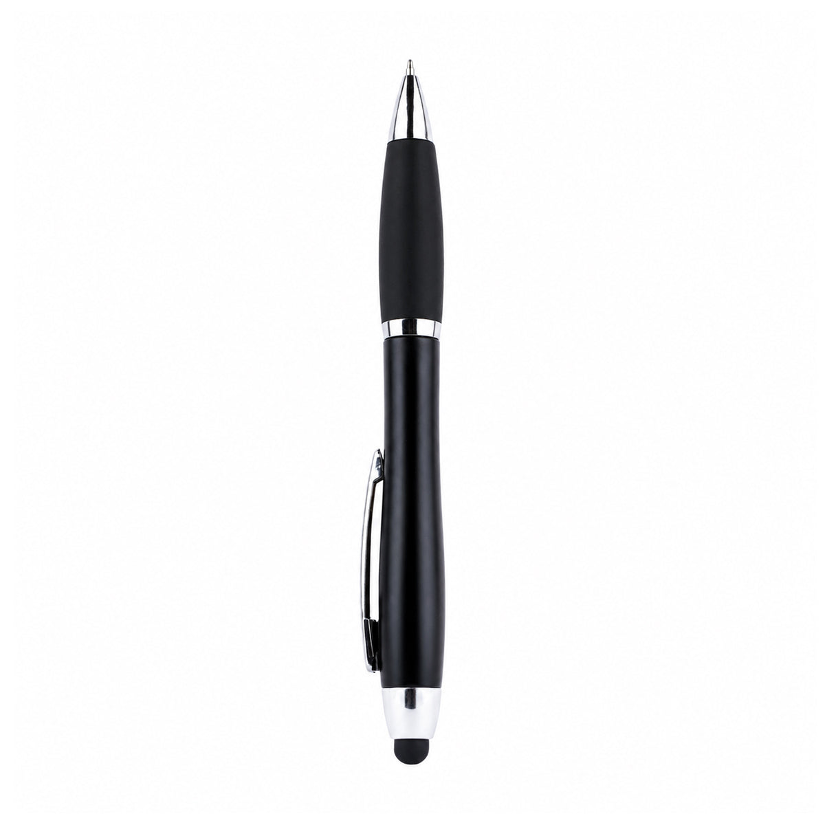 The Writershub Black Grip 2‑in‑1 Ballpoint & Stylus Pen — Blue Ink